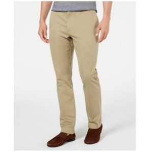 NWT TASSO ELBA Mens Beige Classic Fit Cotton Pants 36W/30L Tan Khaki $70 5e036